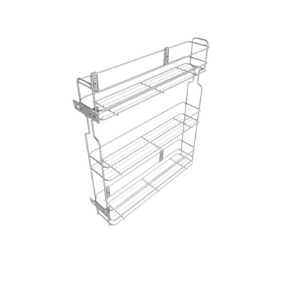 Apothekerauszug 15 cm – 3 Einlegeböden, Chrom– Schmaler Küchenschrank Auszug