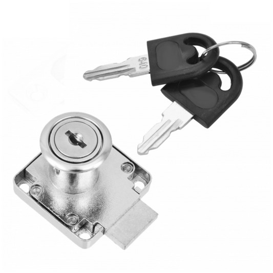 Quadratische Möbelschloss mit Schlüssel 19x22mm, Nickel
