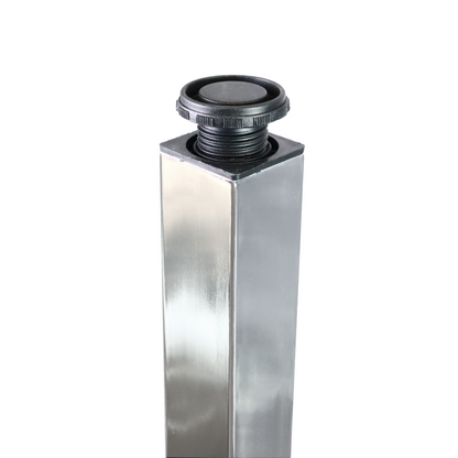 Quadratisches Tischbein 71 cm hoch - Chrom, ZnAl Montageplatte