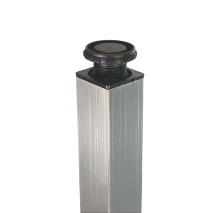 Quadratisches Tischbein 71 cm hoch, Gebürstetes Nickel, ZnAl Montageplatte