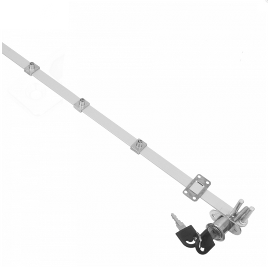 Schubstangenschloss für 3 Schubladen 19x20mm, 600mm Leiste, Chrom