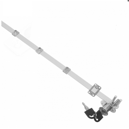 Schubstangenschloss für 4 Schubladen 19x20mm, 800mm Leiste, Chrom