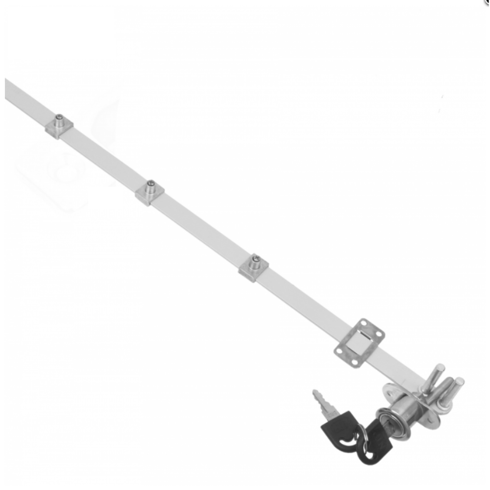 Schubstangenschloss für 5 Schubladen 19x20mm, 1200mm Leiste, Chrom