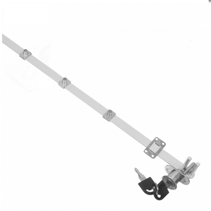 Schubstangenschloss für 5 Schubladen 19x20mm, 1200mm Leiste, Chrom