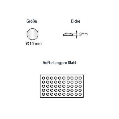 Selbstklebendes Silikon Elastikpuffer 10x2mm