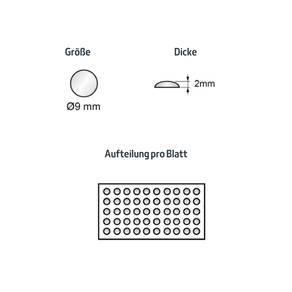 Selbstklebendes Silikon Elastikpuffer 9x2mm