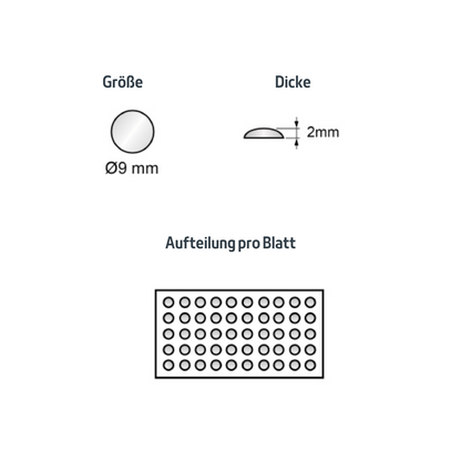 Selbstklebendes Silikon Elastikpuffer 9x2mm