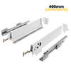 Soft-Close Schubladensystem, NIEDRIG, H: 68mm, Weiß 400mm