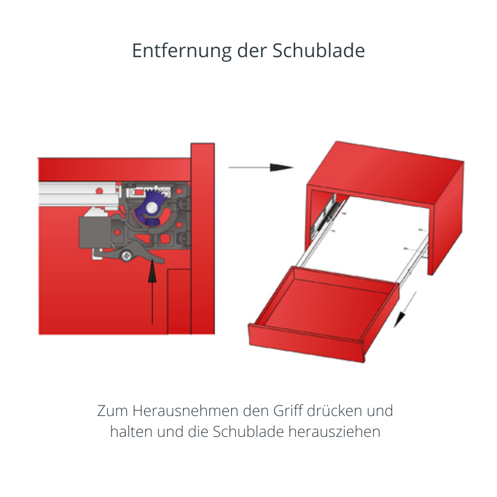 Soft-Close Unterflurführungen Schubladenschienen, 3/4 Auszug 550mm