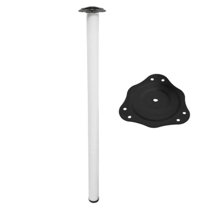 Tischbein 71 cm hoch - Stahl Montageplatte - Weiß