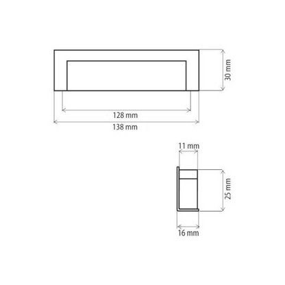 Einlassgriff 128mm - Satin