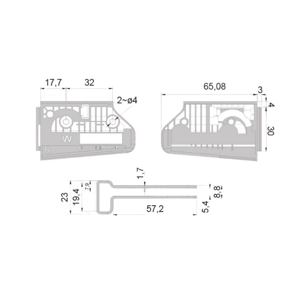 Verstellbare Schrankhalterung  L+R - 3D Premium - Satin