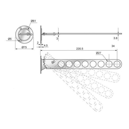Wandkleiderhaken, Chrom
