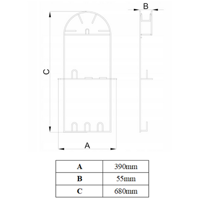 Wandhalterung Staubsaugerschlauch Halterung, Vakuum Schlauchhalter - Groß - Chrom