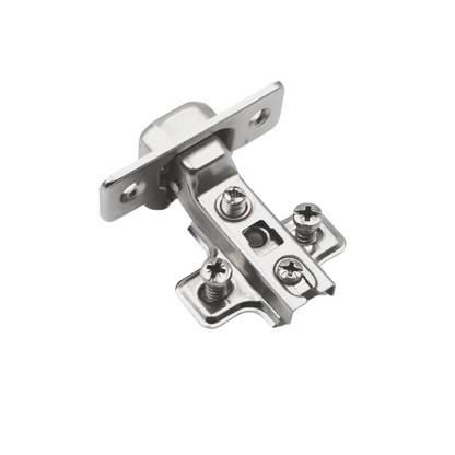 110° Scharnier Topfband, H0 Montageplatte mit EURO Schrauben, Mittelwandanschlag