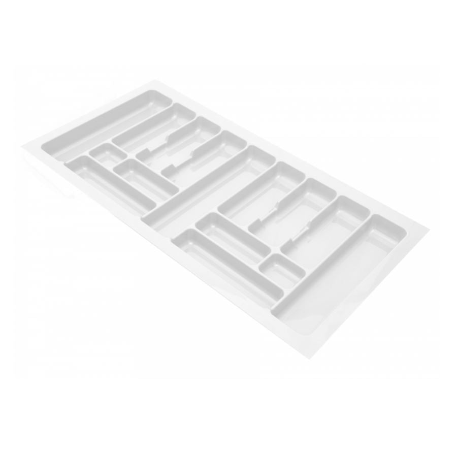Besteckeinsatz für Schublade, Korpusbreite: 1000mm, Tiefe: 490mm - Weiß Furnica 