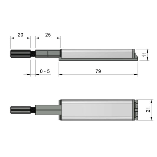 Push to Open-Verriegelung - federlose Scharniere - mit Magnetspitze Zink/Grau Furnica 