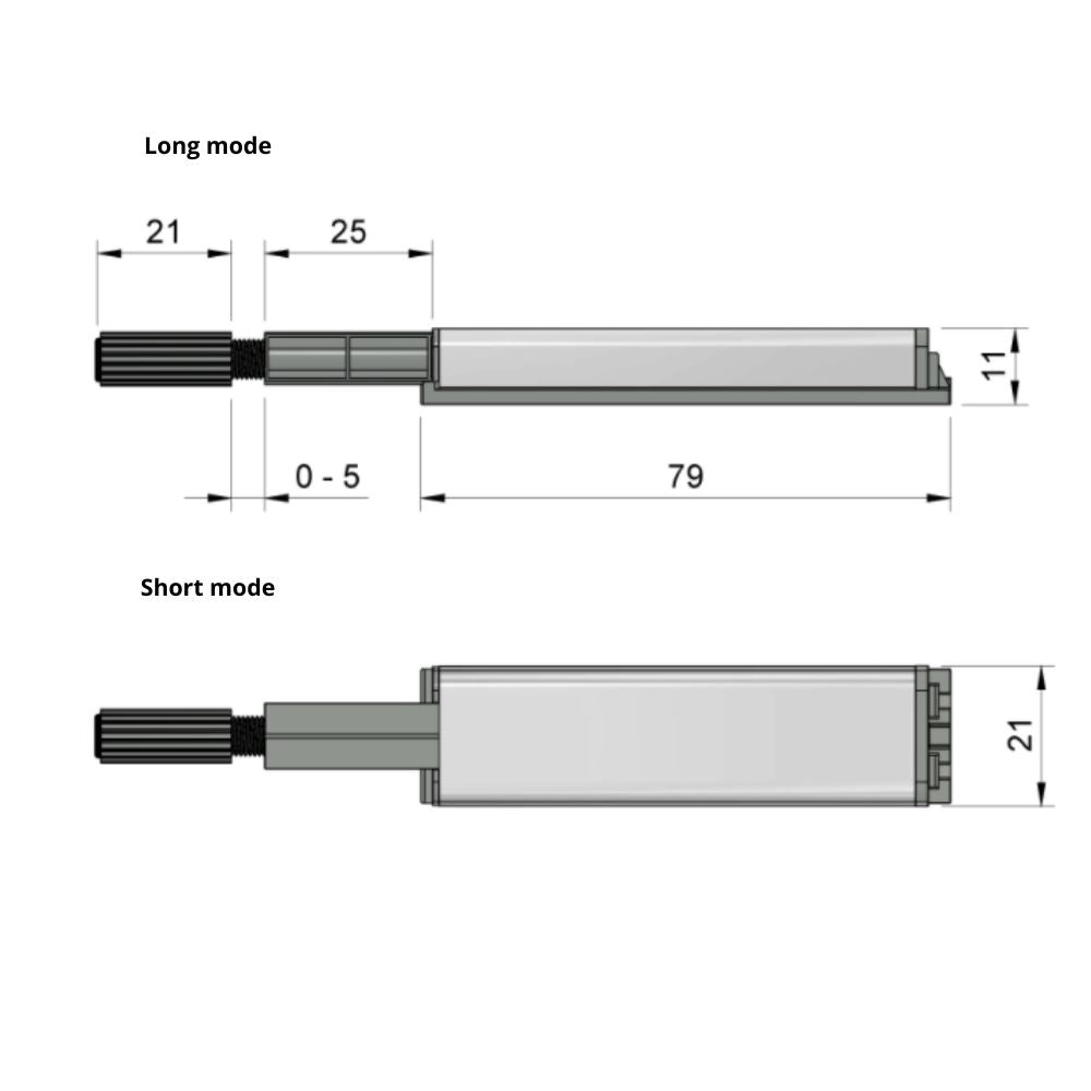 Push to Open-Verschluss - Federscharniere - mit Gummispitze Zink/Grau Furnica 