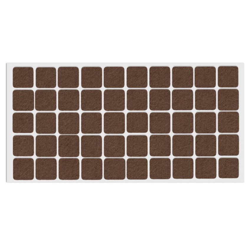 Selbstklebendes Filzpad 20x20mm NTP Brown 