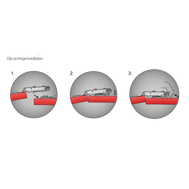 Soft-Close Topfband, H0 Montageplatte mit EURO Schrauben, Innenanschlag Gedämpft Furnica 