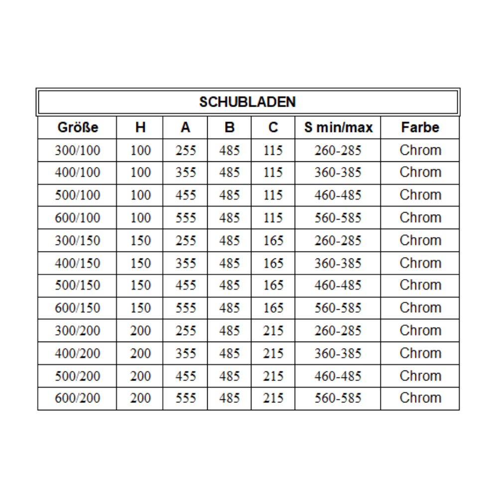 Ausziehkorb Korbschublade mit H45 Vollauszug - Chrom