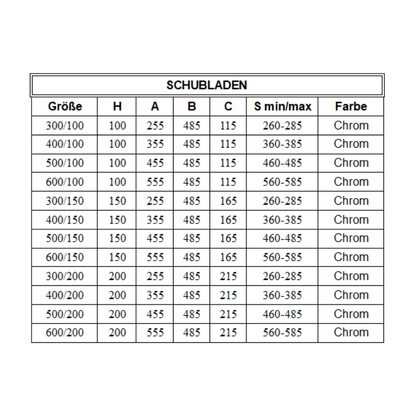 Ausziehkorb Korbschublade mit H45 Vollauszug - Chrom