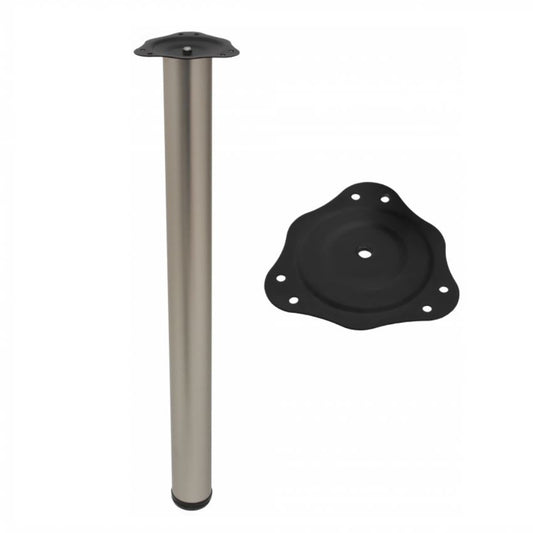 Tischbein 710mm + Stahl Montageplatte - Satin NTP Satin 