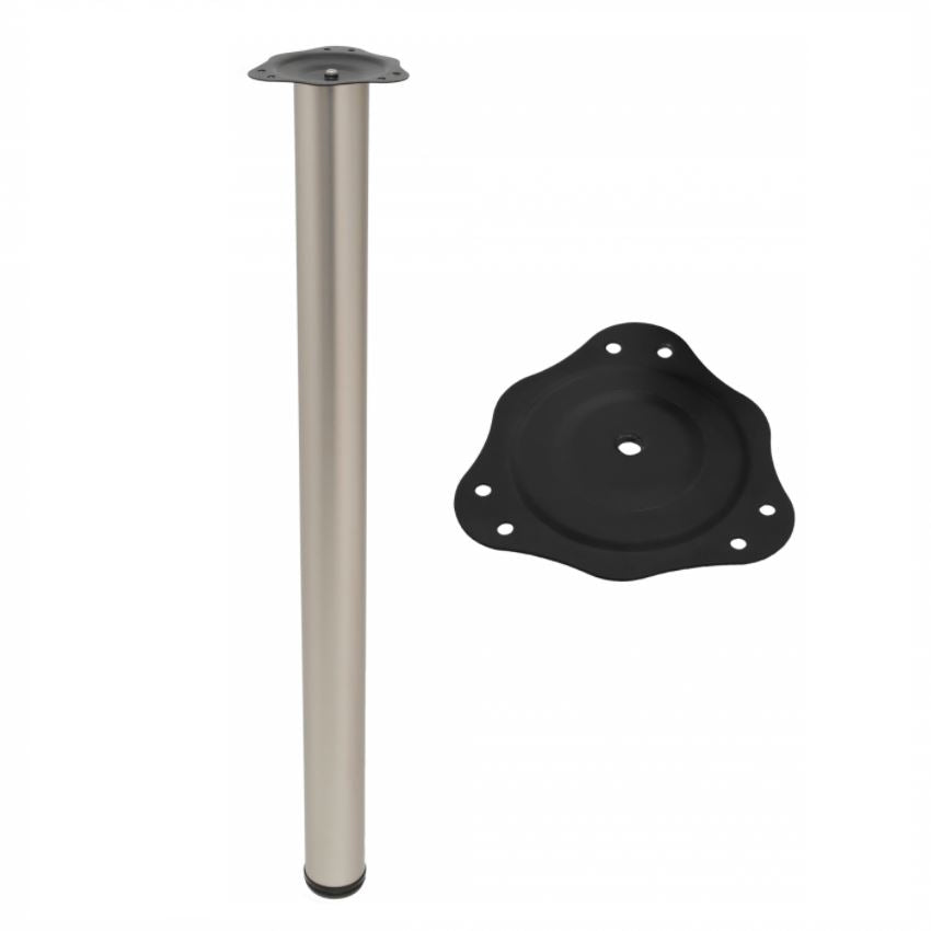Tischbein 820mm + Stahl Montageplatte - Satin NTP Satin 